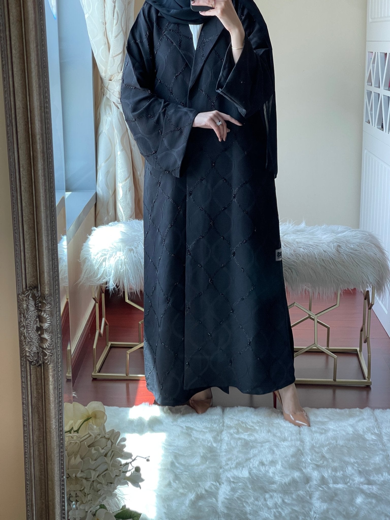 C - Black - Work - Coat - Abaya - Set - 20