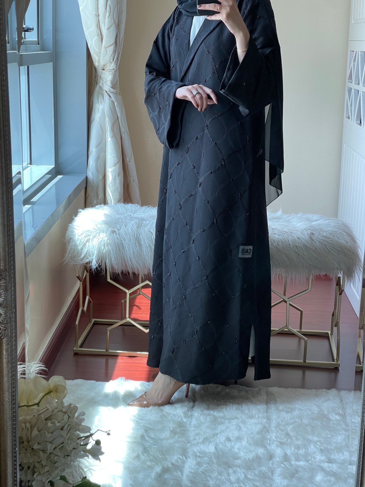 C - Black - Work - Coat - Abaya - Set - 20