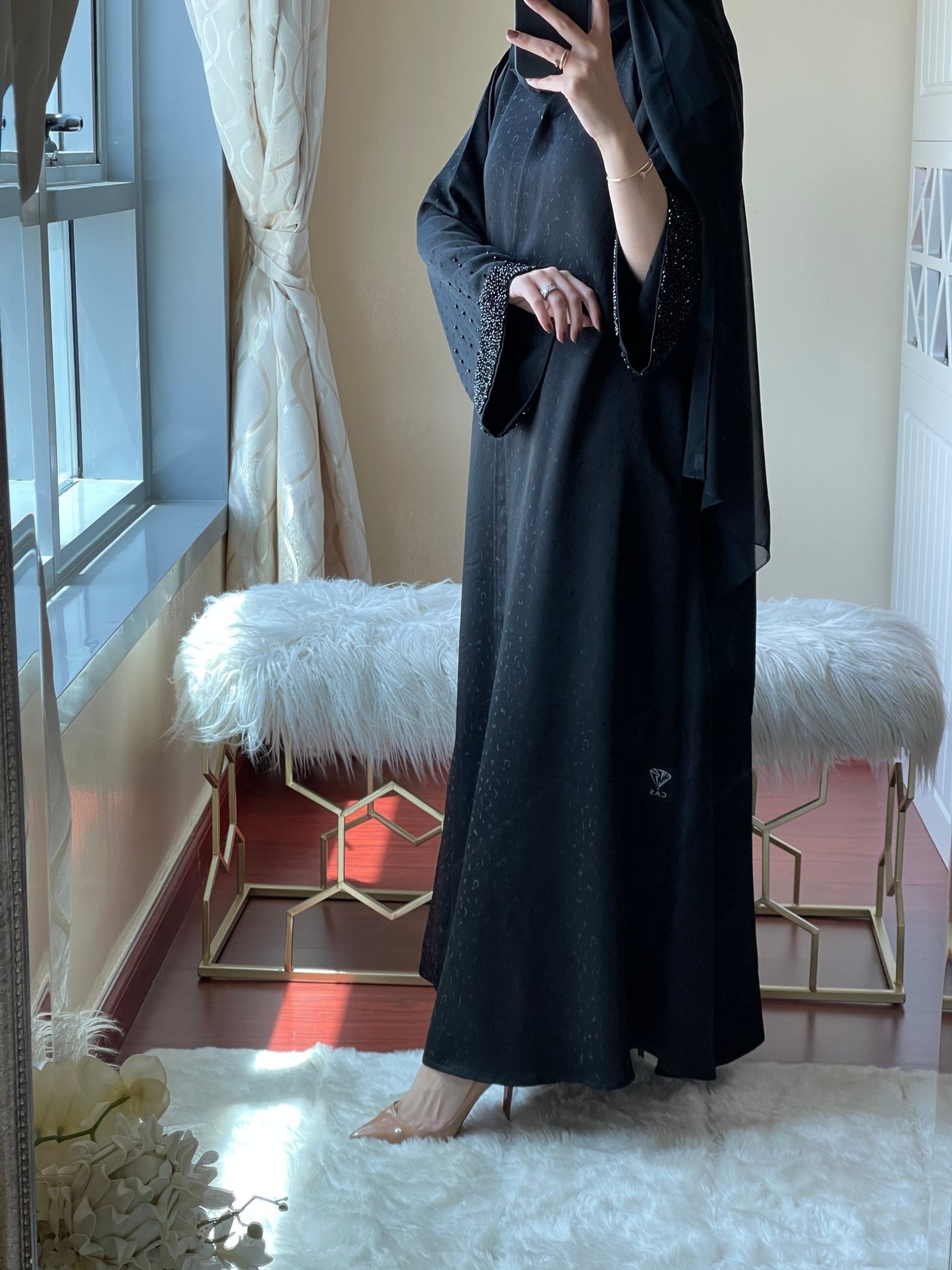 C - Black - Work - Coat - Abaya - Set - 21