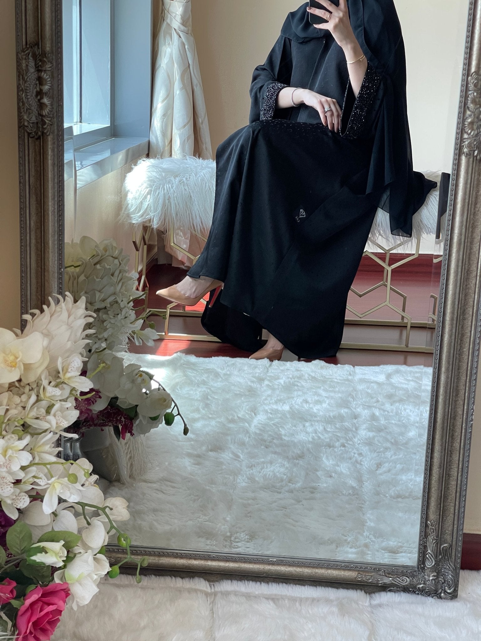 C - Black - Work - Coat - Abaya - Set - 21