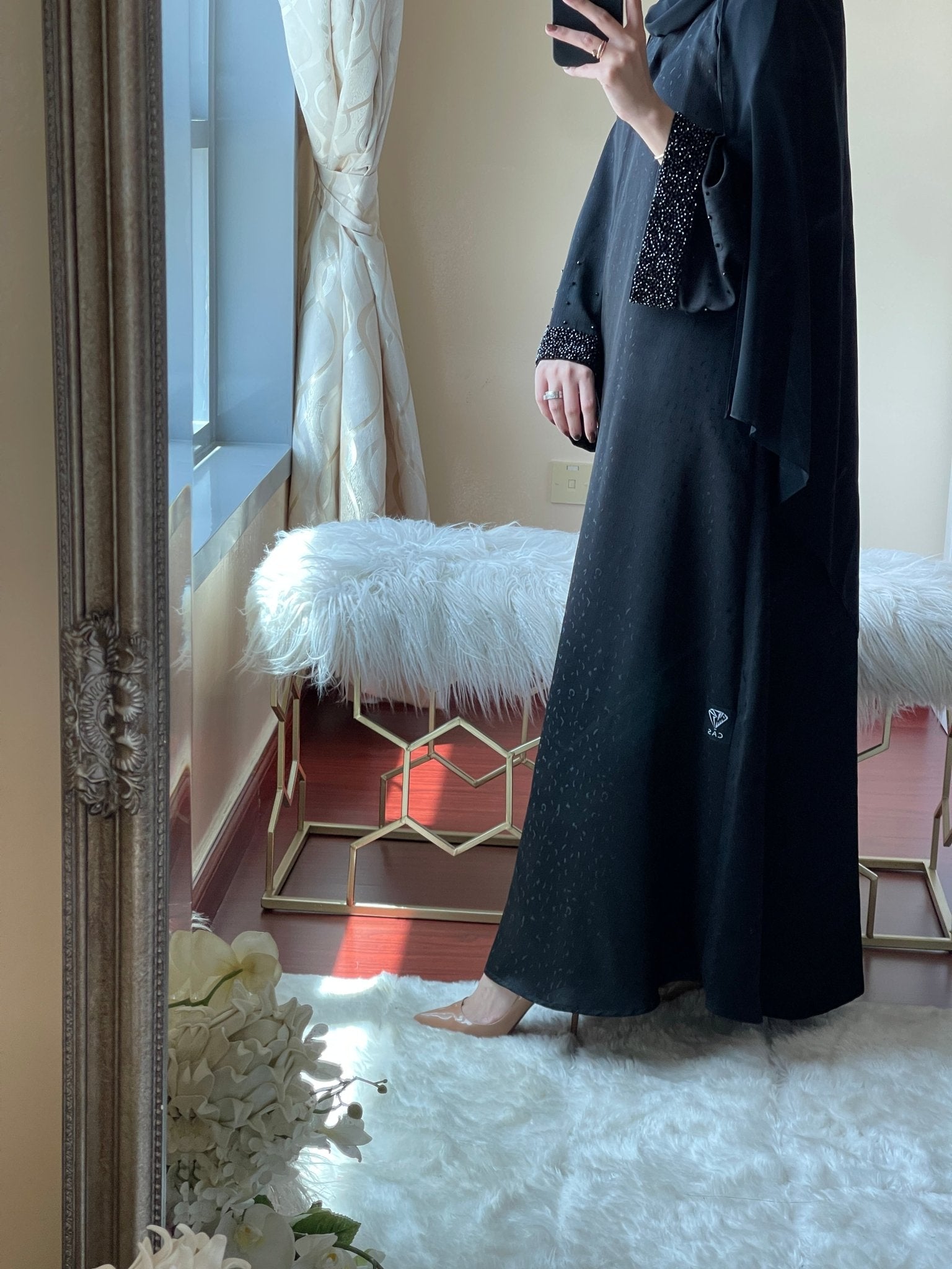 C - Black - Work - Coat - Abaya - Set - 21