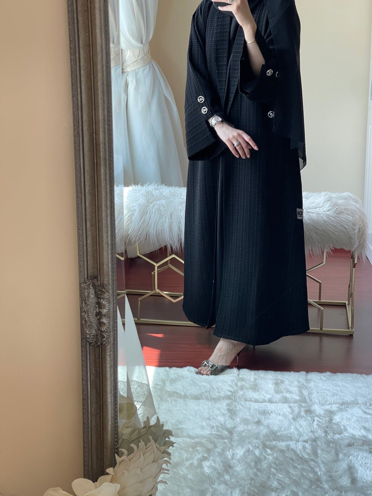 C - Black - Work - Coat - Abaya - Set