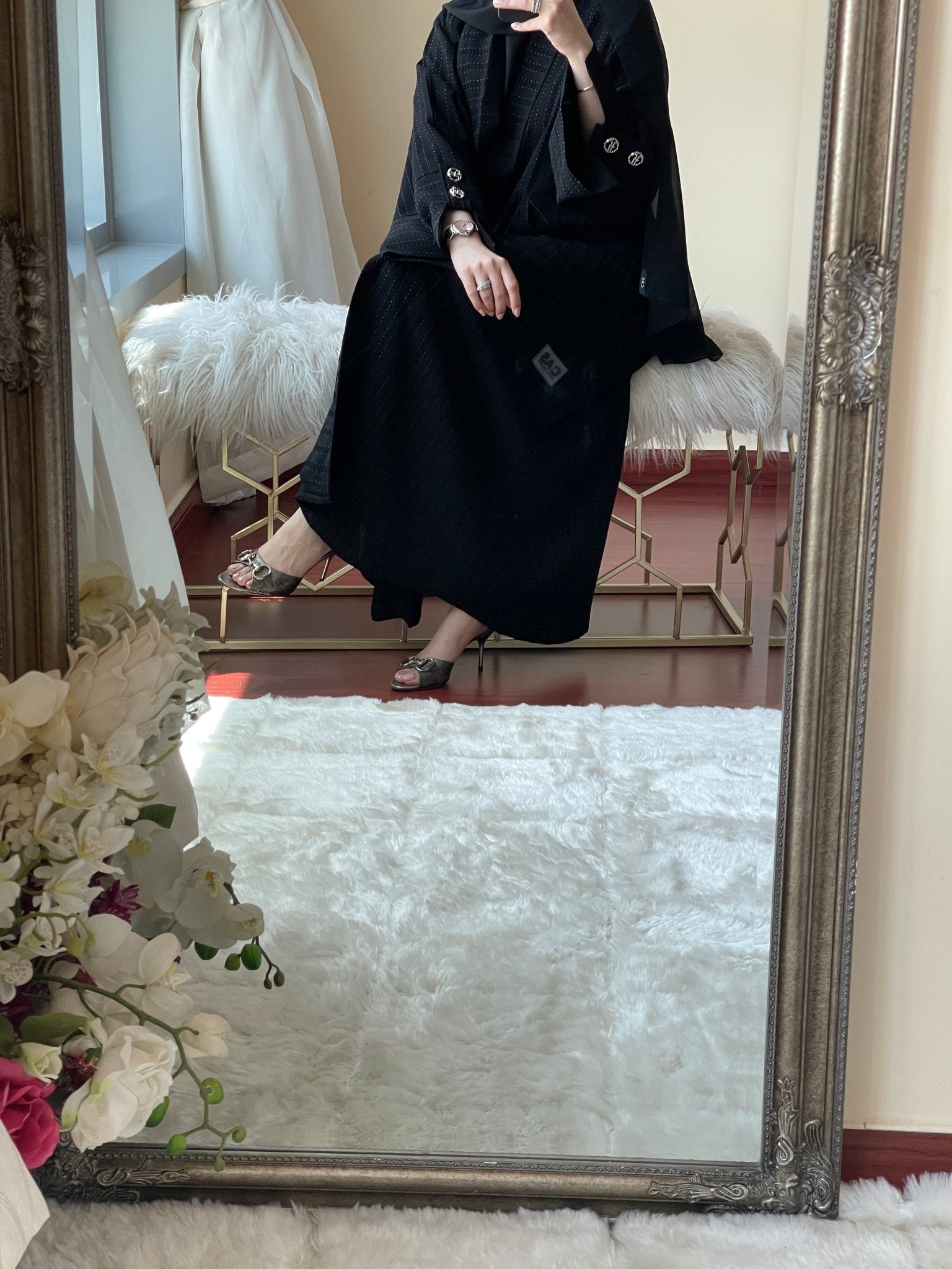 C - Black - Work - Coat - Abaya - Set