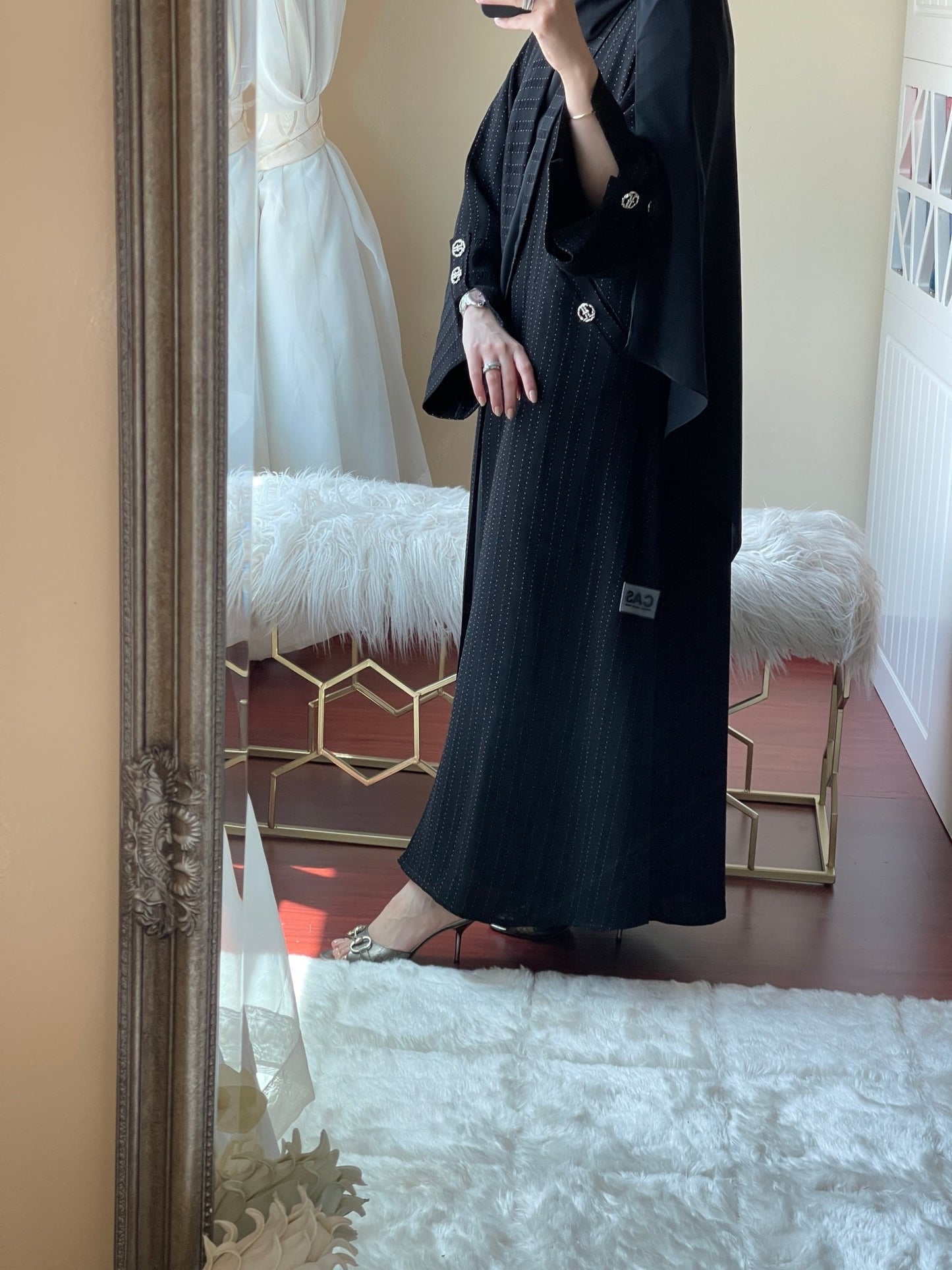 C - Black - Work - Coat - Abaya - Set