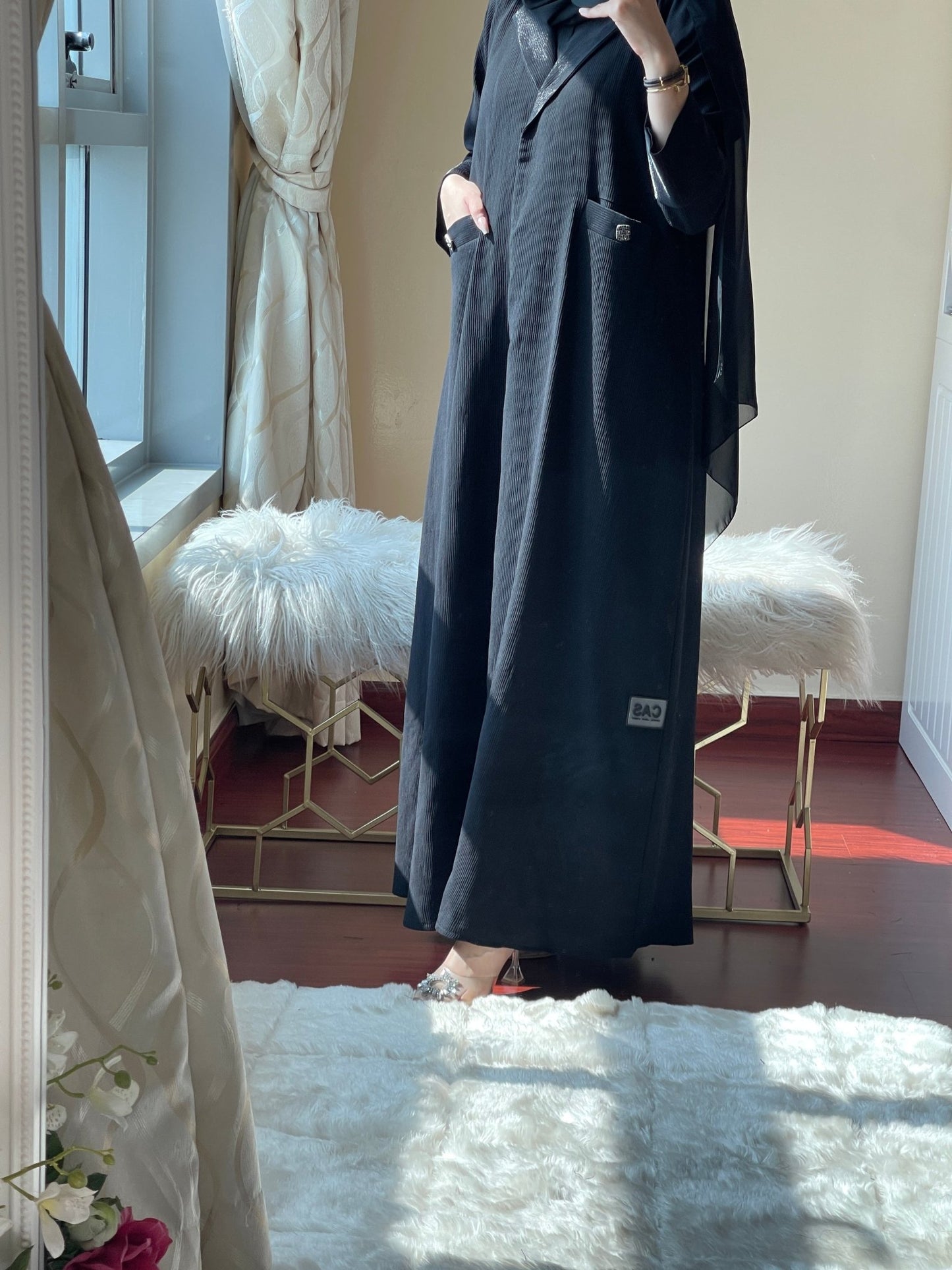 C - Black - Work - Coat - Abaya - Set - 39