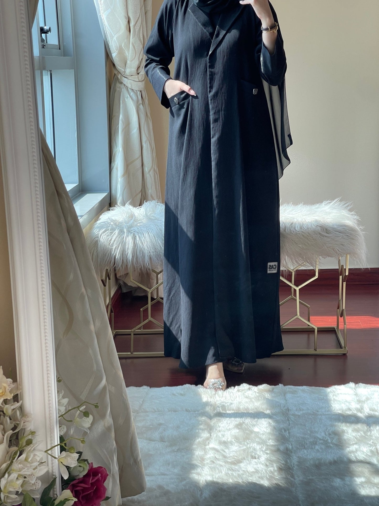 C - Black - Work - Coat - Abaya - Set - 39