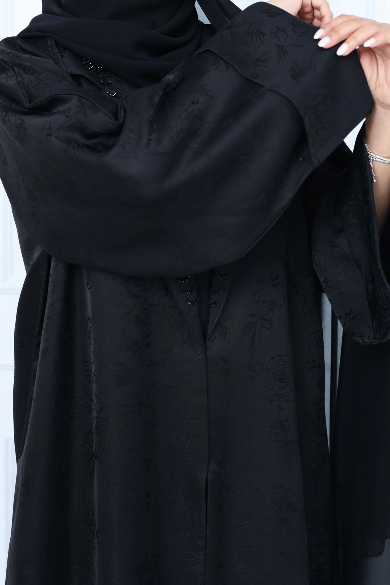 C - Black - Work - Coat - Abaya - Set - 40