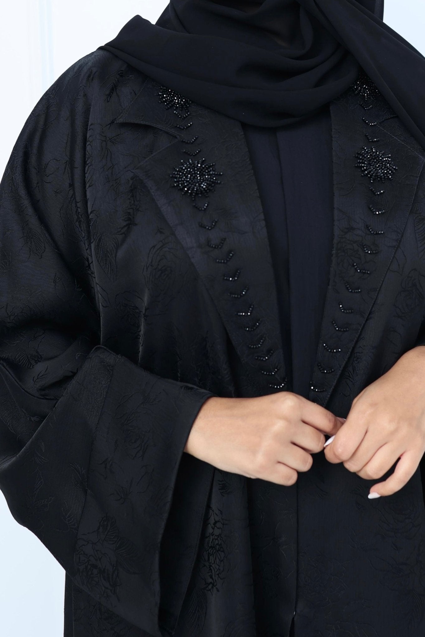 C - Black - Work - Coat - Abaya - Set - 40