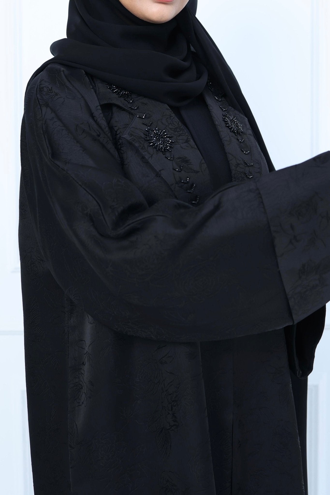 C - Black - Work - Coat - Abaya - Set - 40