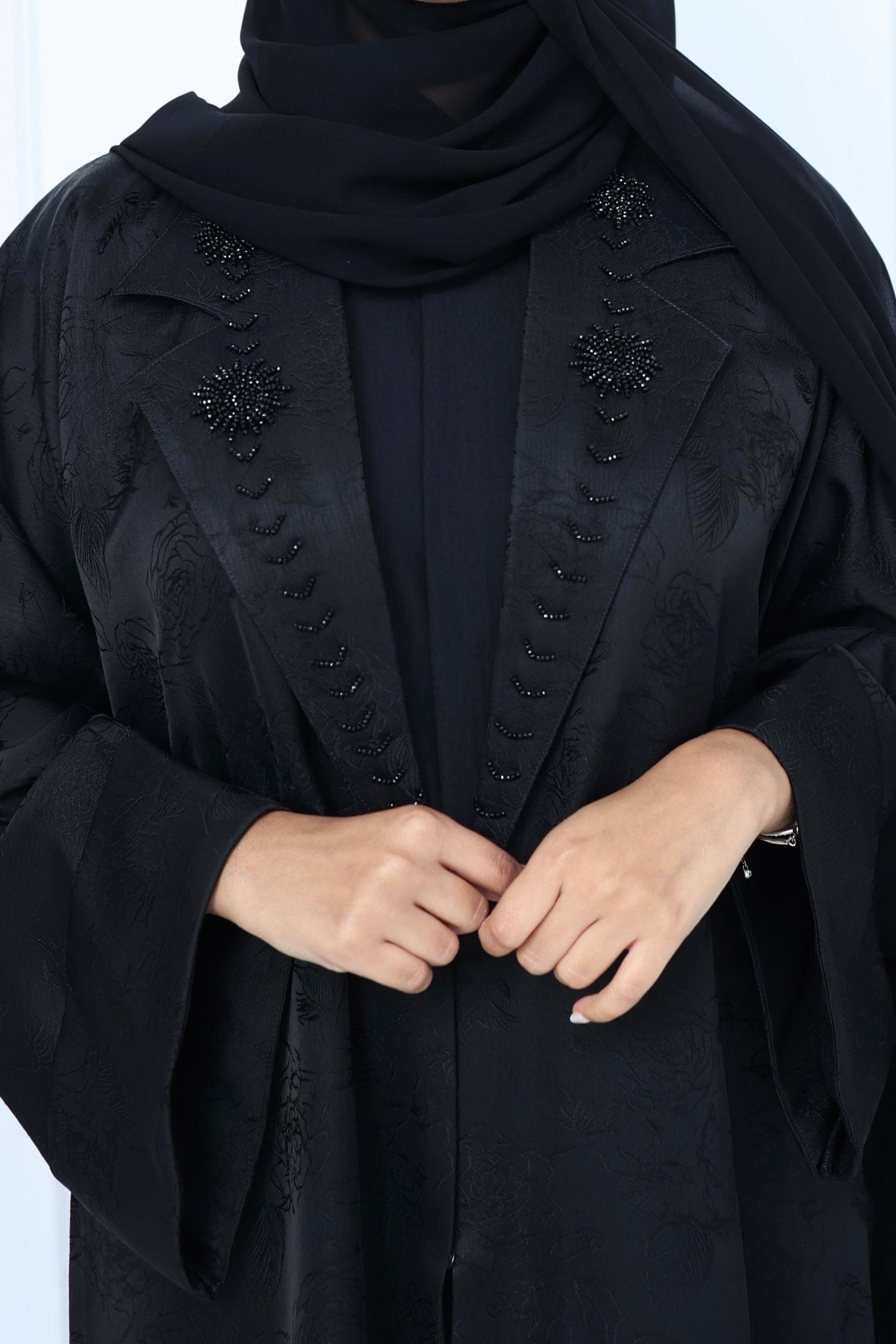 C - Black - Work - Coat - Abaya - Set - 40