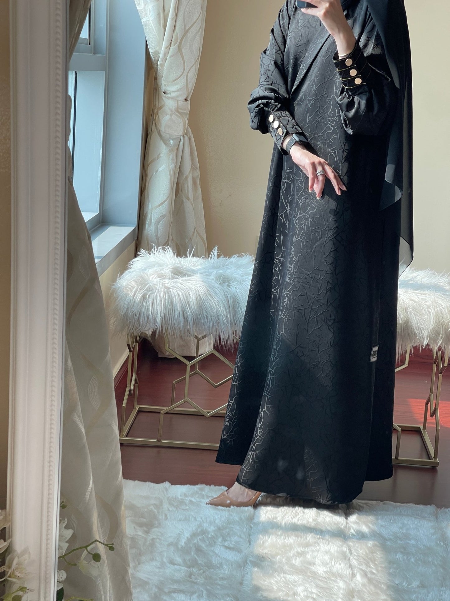 C - Black - Work - Coat - Abaya - Set - 41