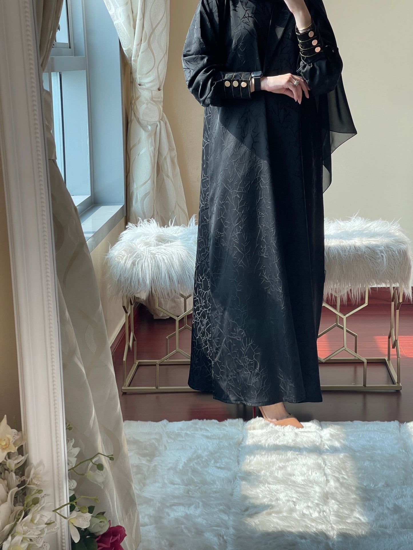 C - Black - Work - Coat - Abaya - Set - 41