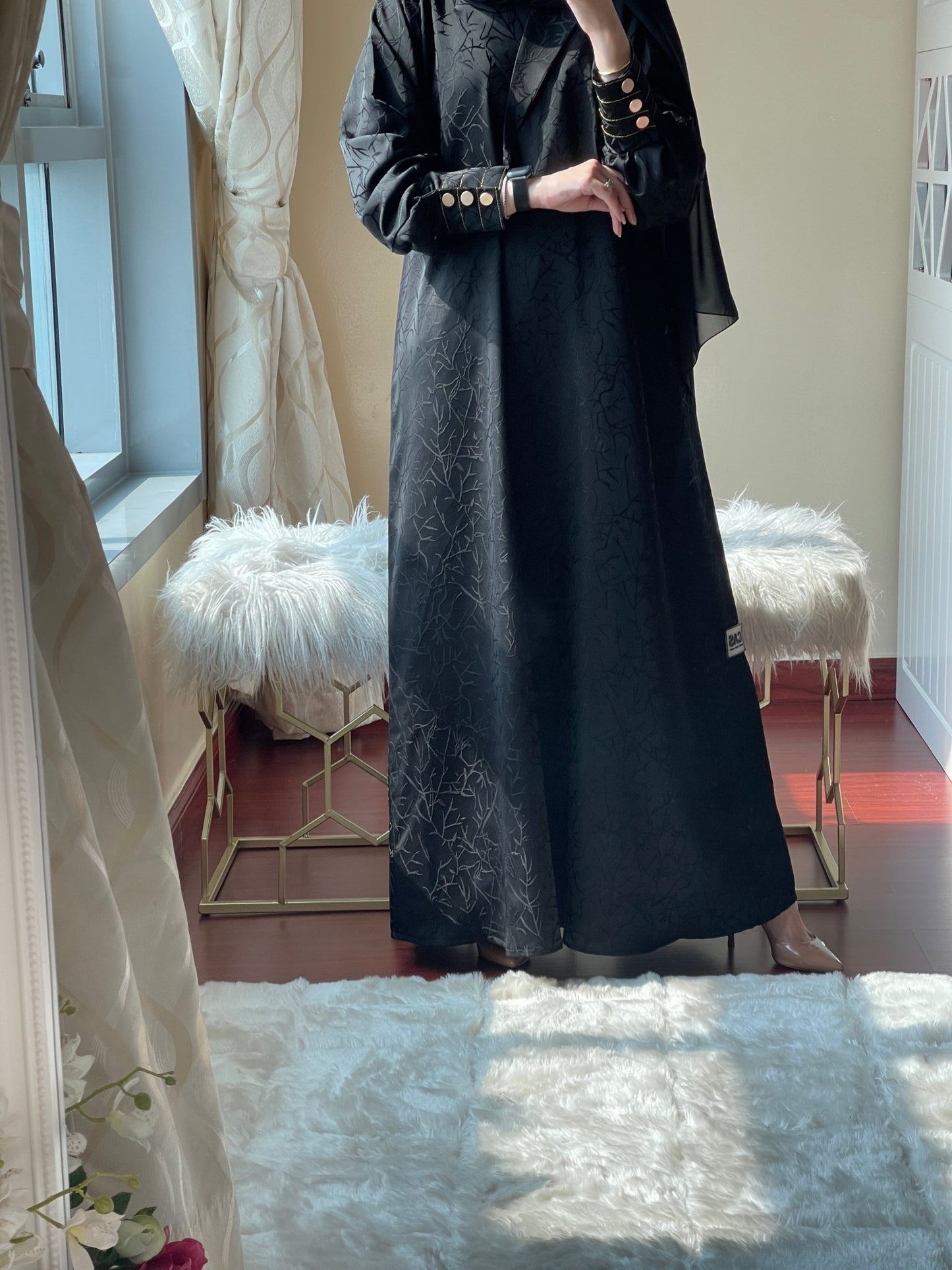 C - Black - Work - Coat - Abaya - Set - 41