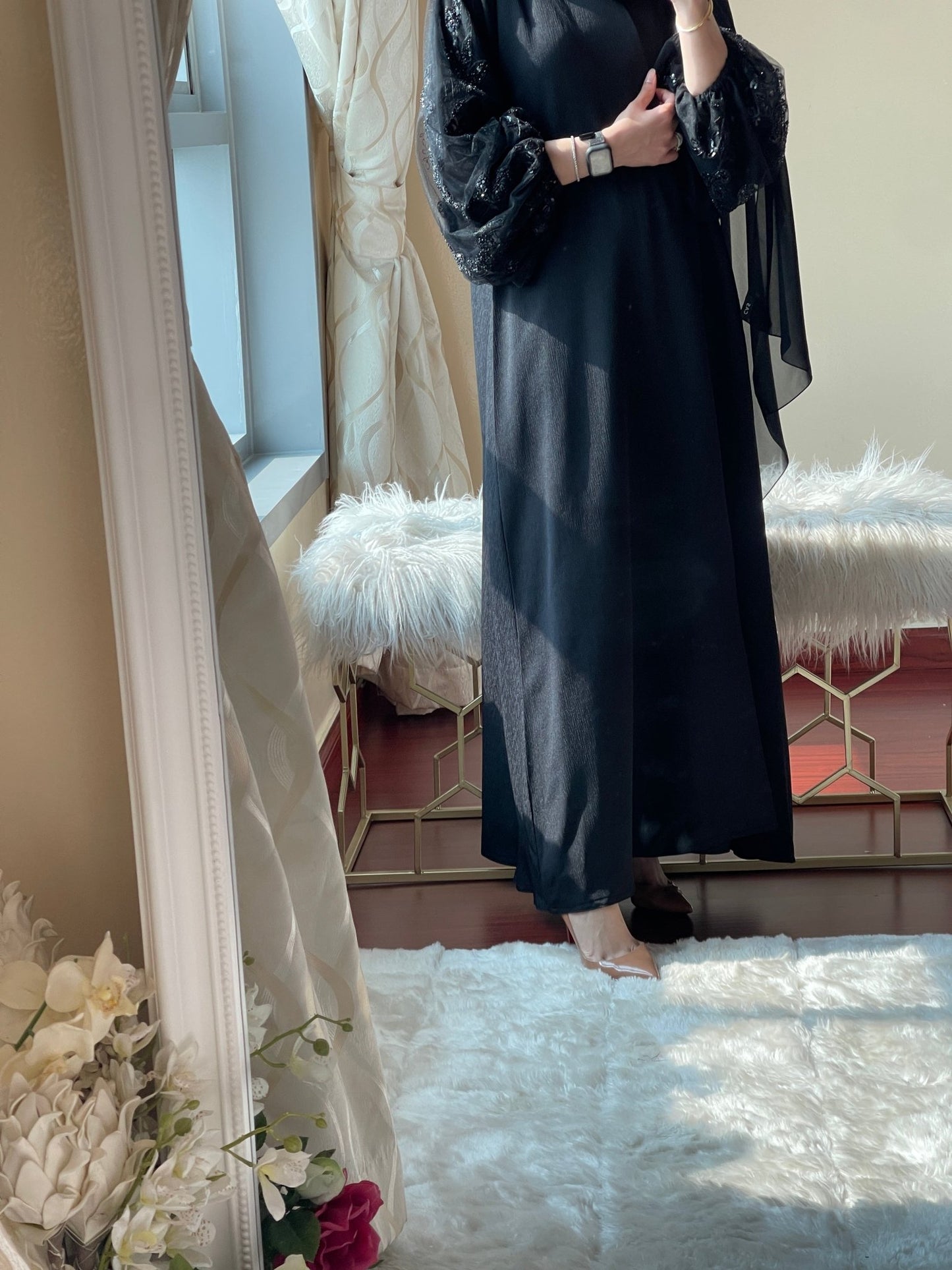 C - Black - Work - Coat - Abaya - Set - 42