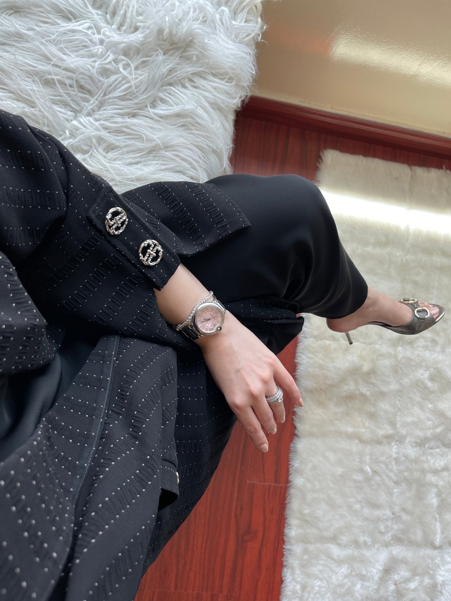 C - Black - Work - Coat - Abaya - Set