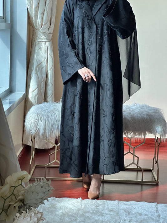 C - Black - Work - Coat - Abaya - Set - 76