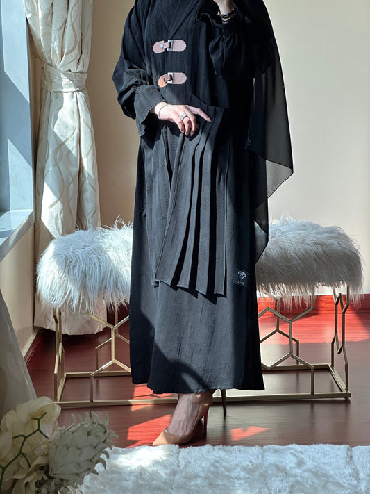 C - Black - Work - Coat - Abaya - Set - 78