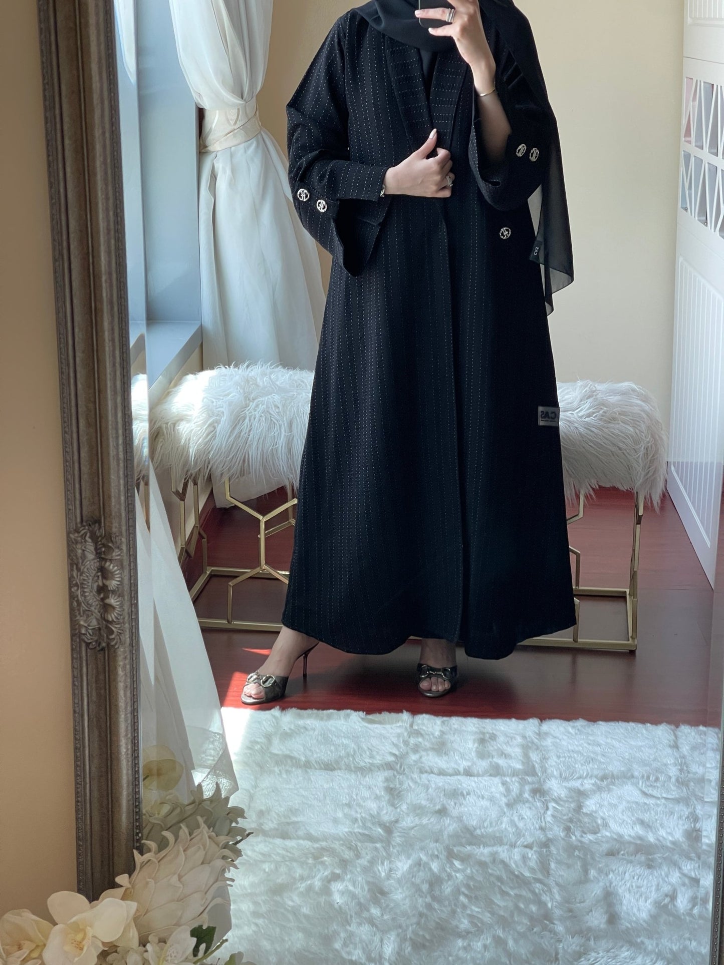 C - Black - Work - Coat - Abaya - Set