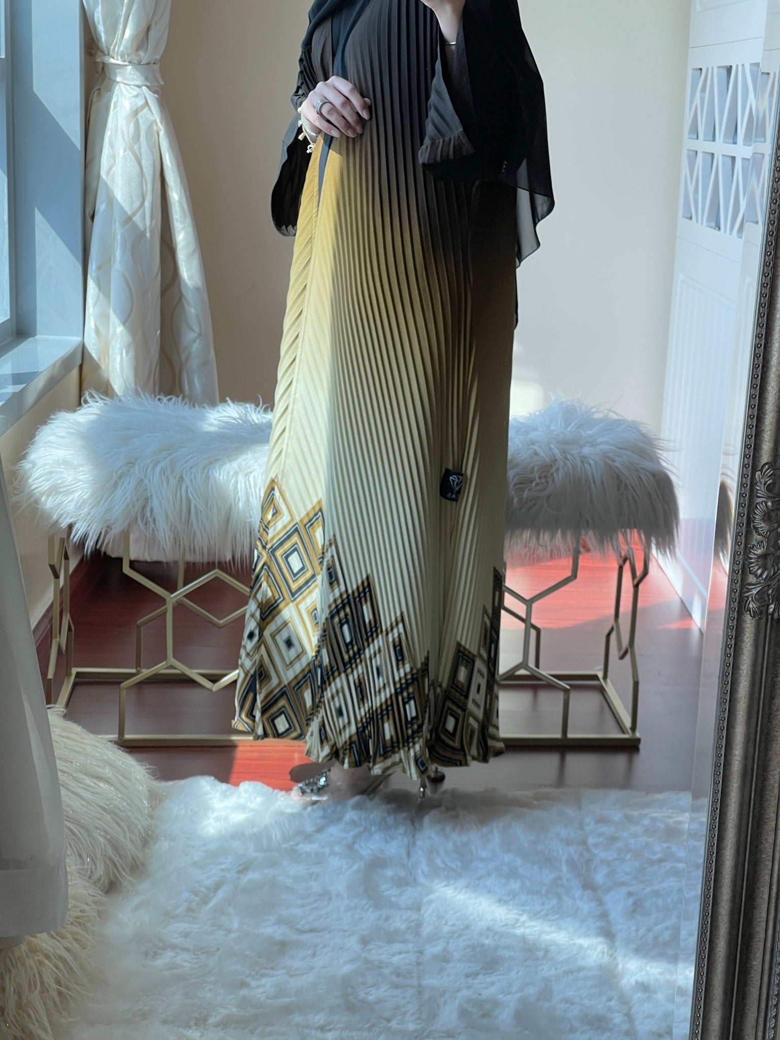 C - Black - Yellow - Ombre - Abaya