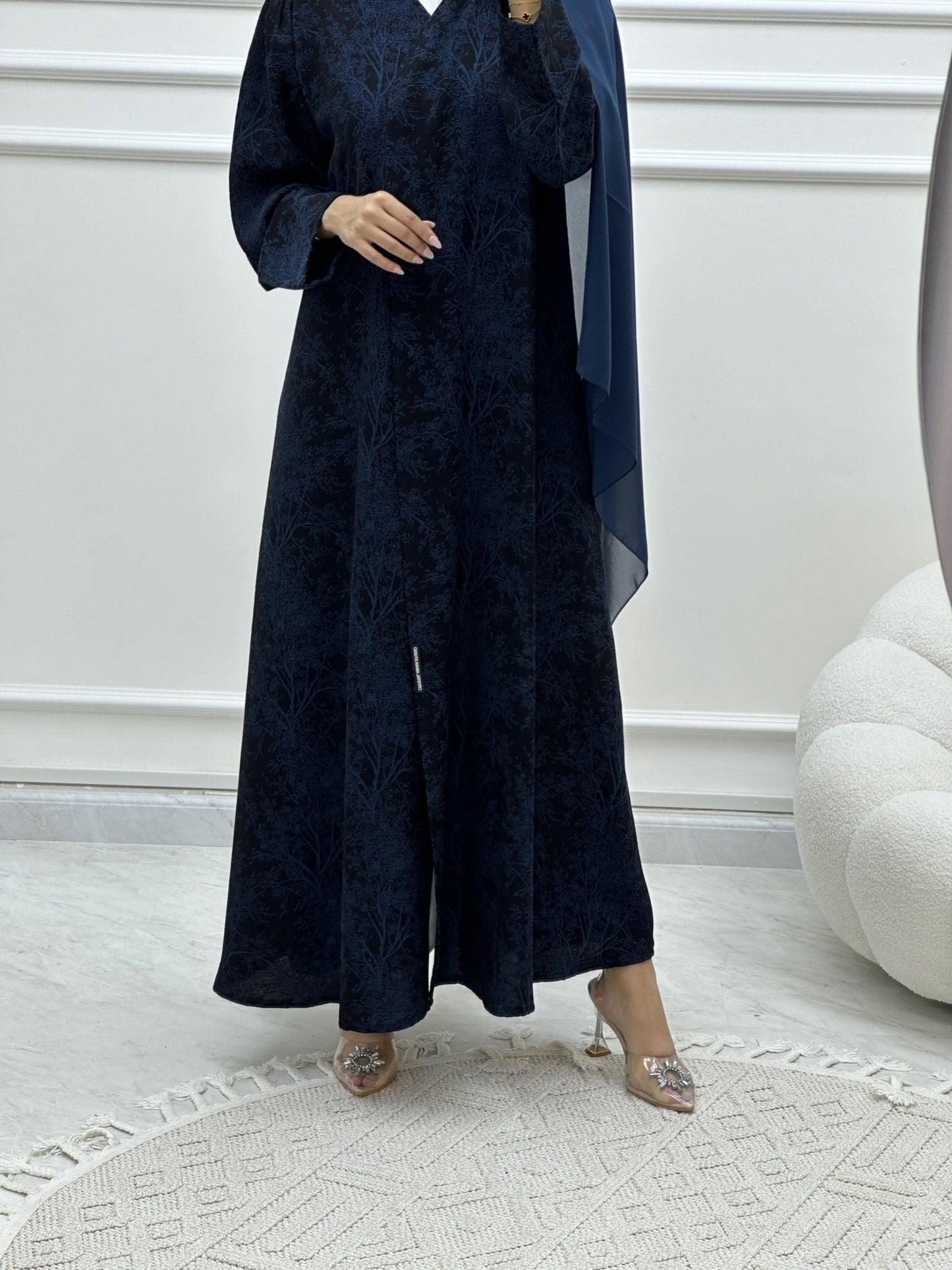 C Blossom Bisht Budget Blue Abaya