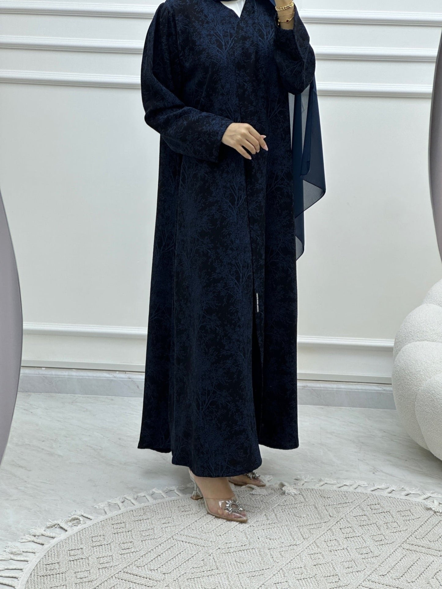 C Blossom Bisht Budget Blue Abaya