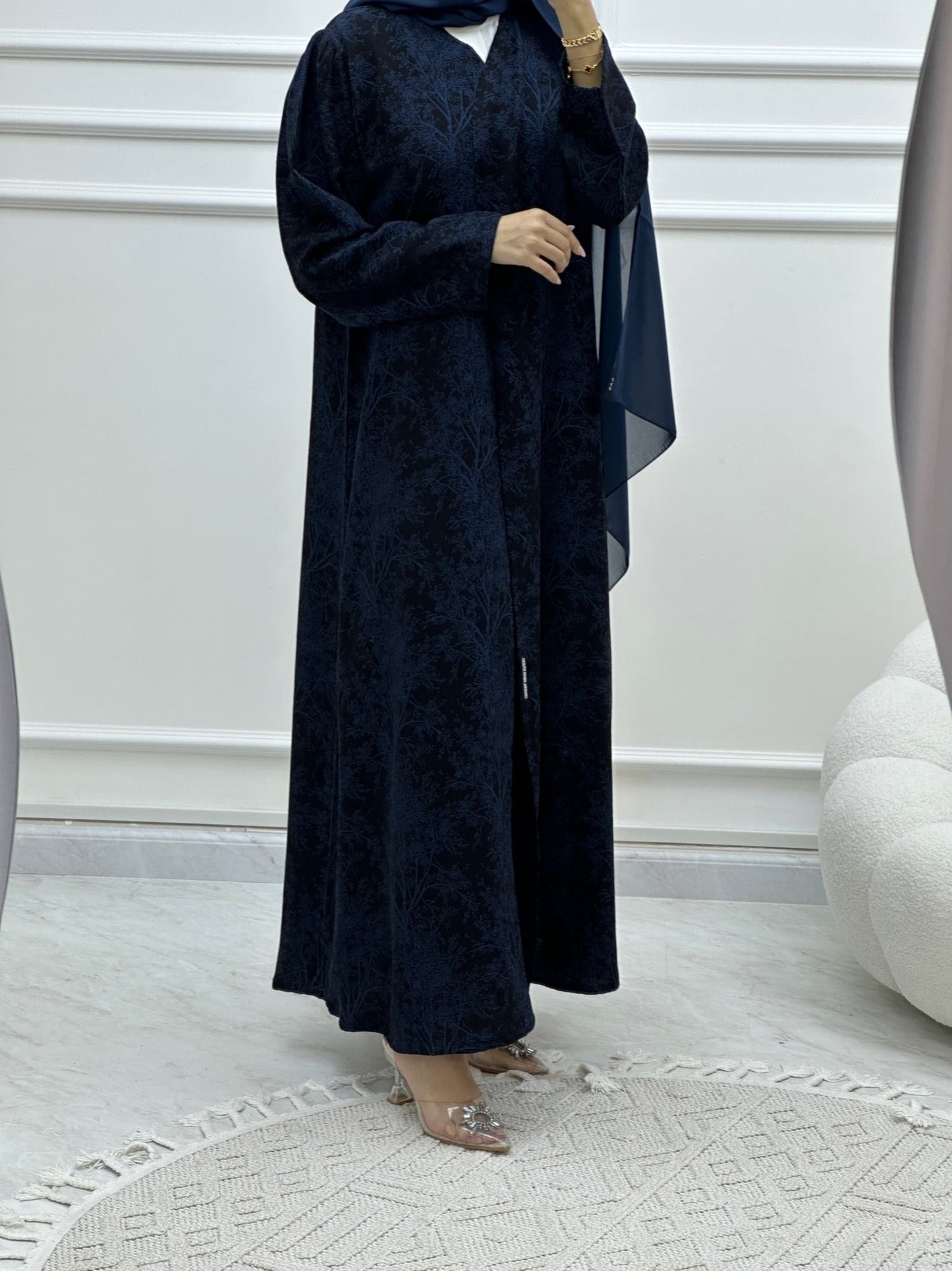 C Blossom Bisht Budget Blue Abaya