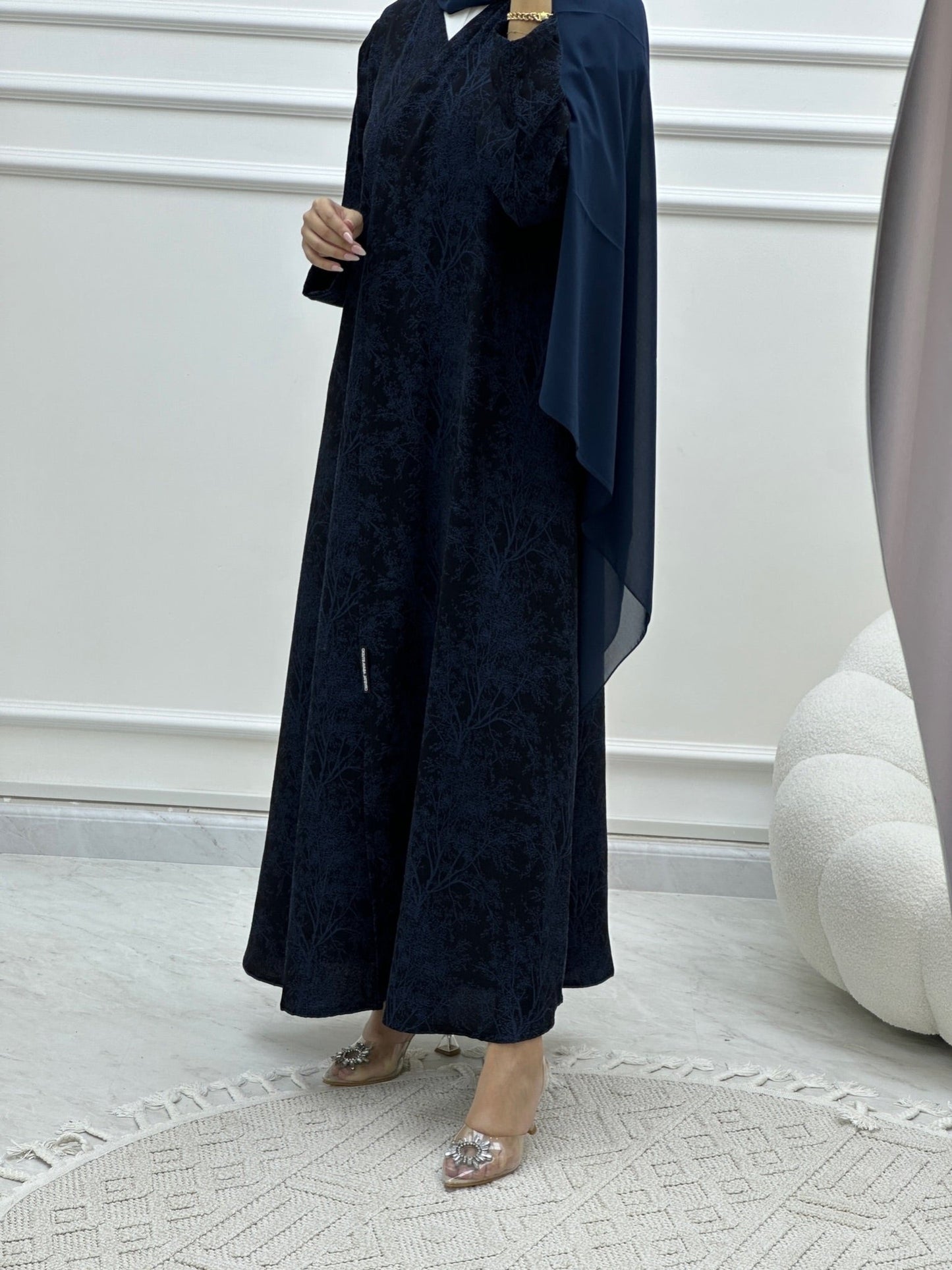 C Blossom Bisht Budget Blue Abaya