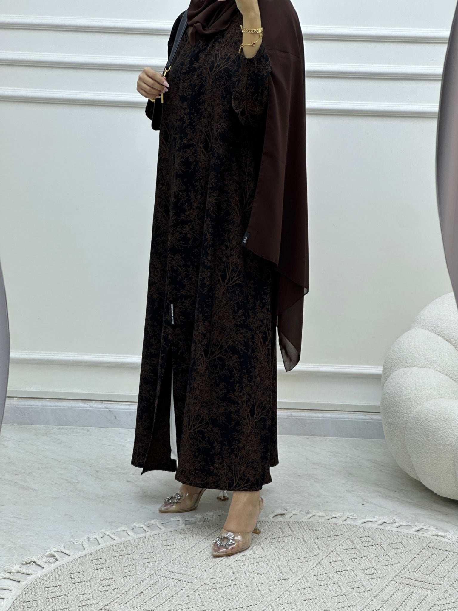 C Blossom Bisht Budget Brown Abaya