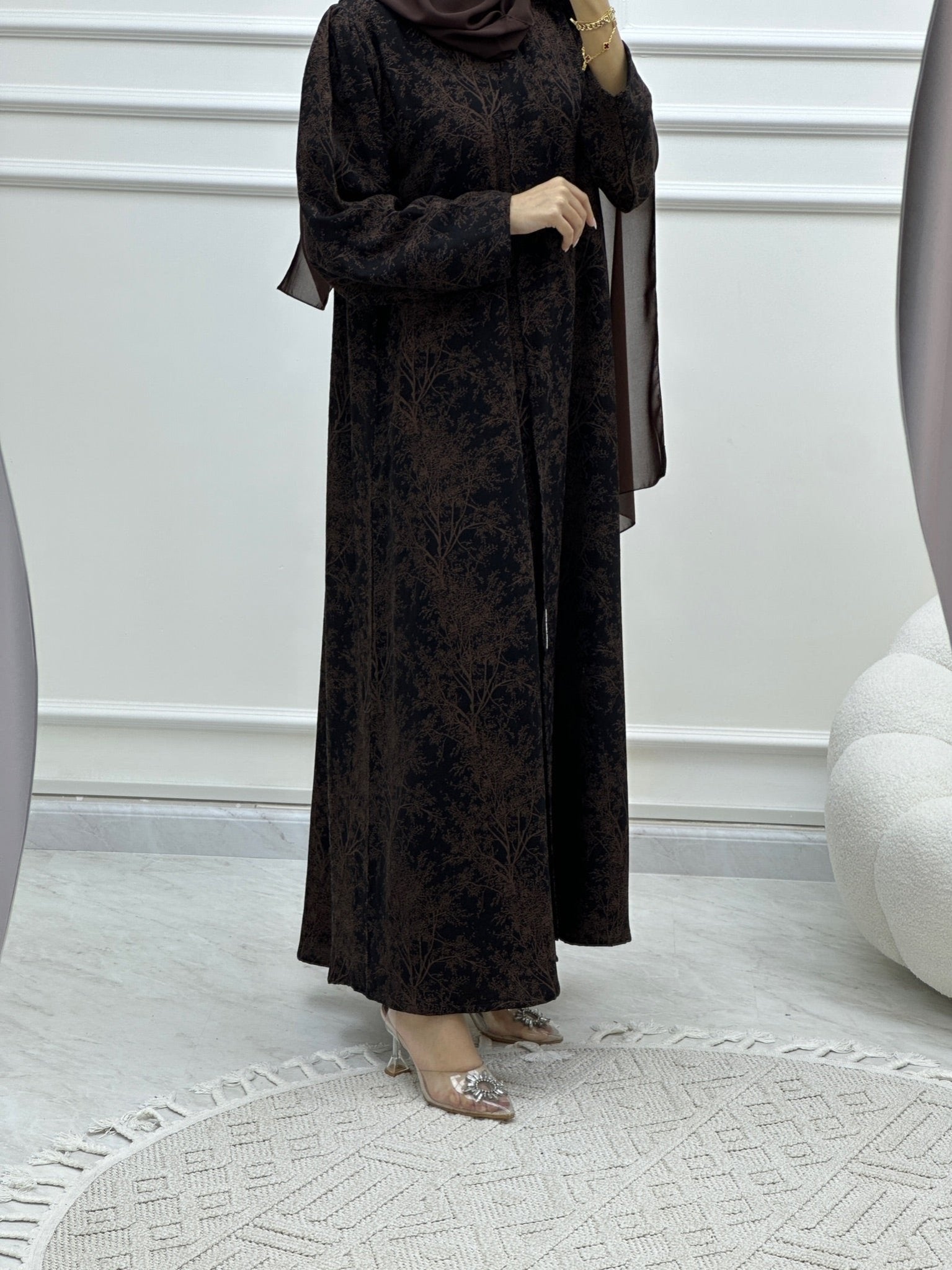 C Blossom Bisht Budget Brown Abaya