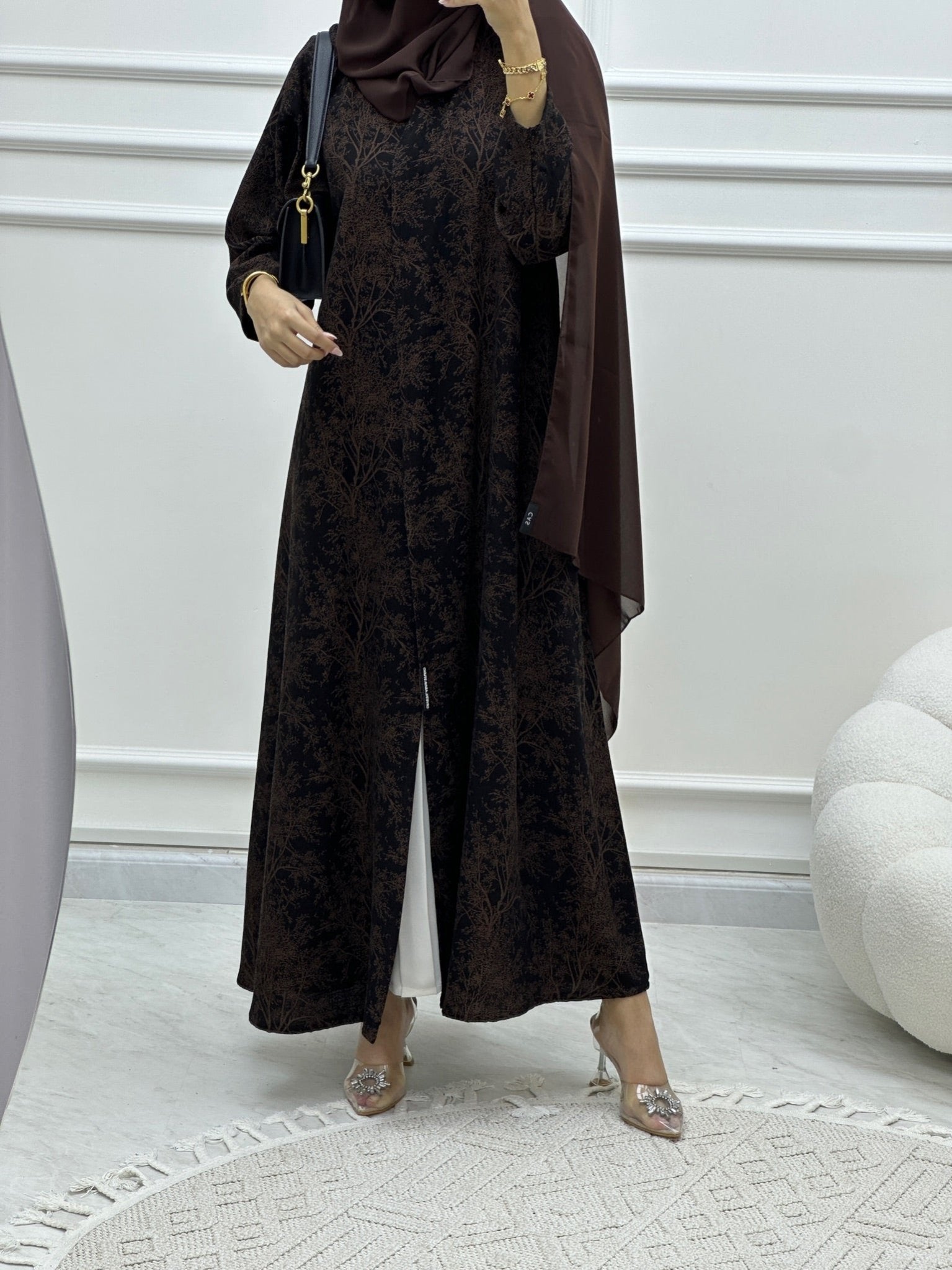 C Blossom Bisht Budget Brown Abaya