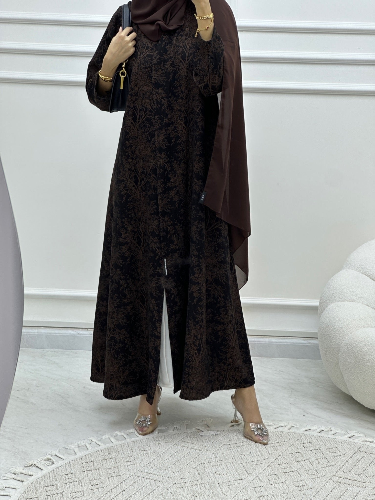 C Blossom Bisht Budget Brown Abaya