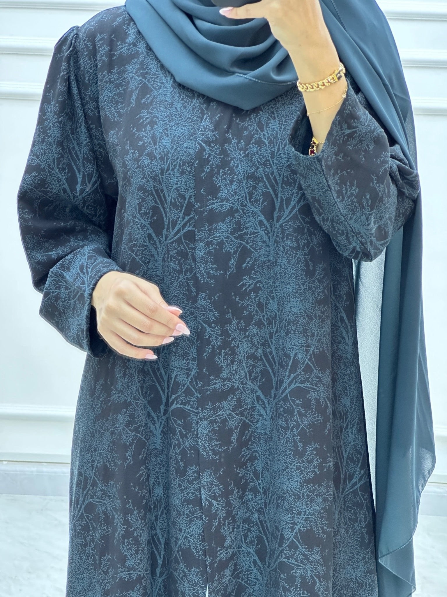 C Blossom Bisht Budget Teal Abaya