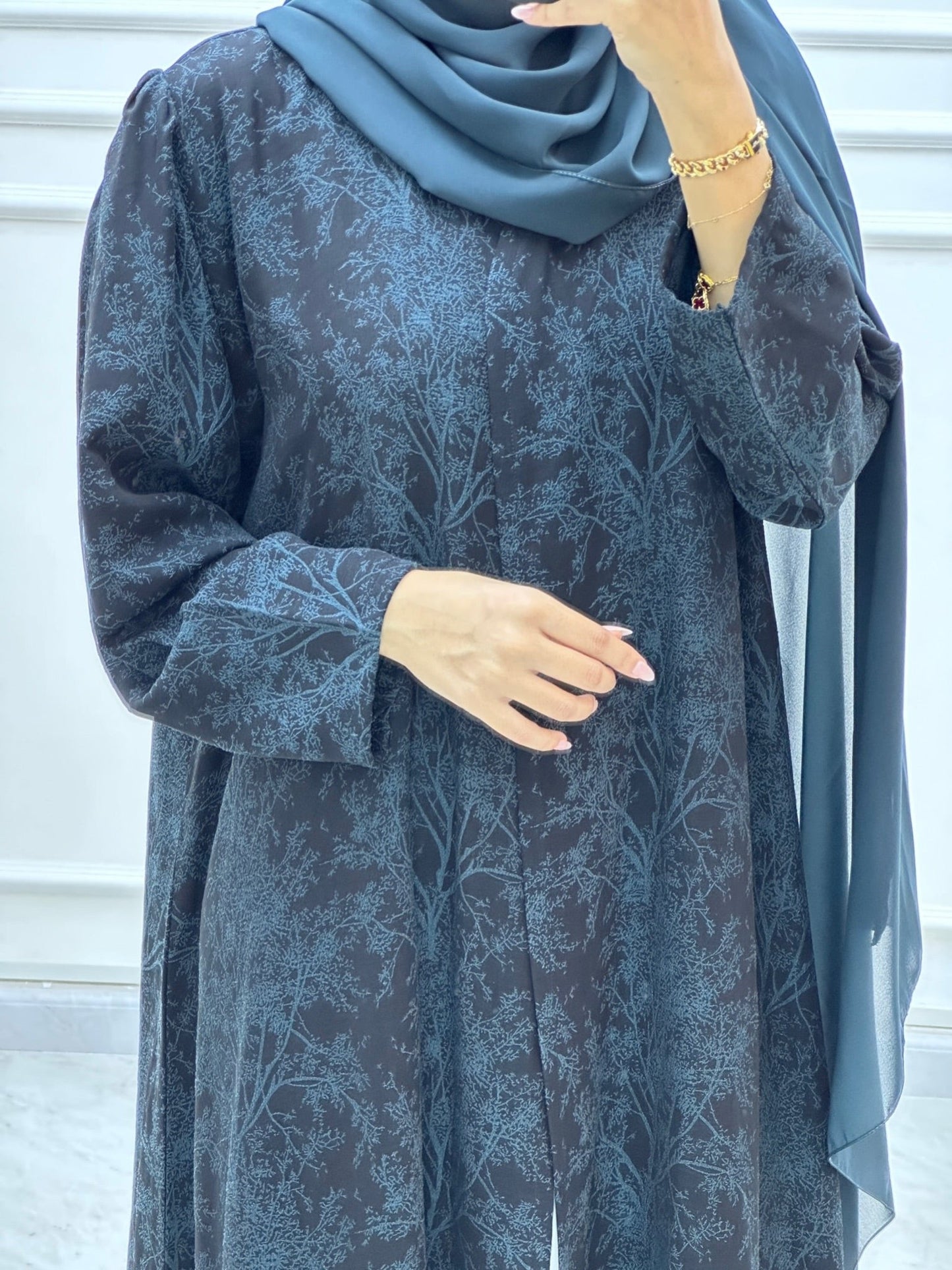 C Blossom Bisht Budget Teal Abaya