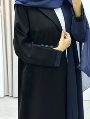 C Blue Black Coat Abaya