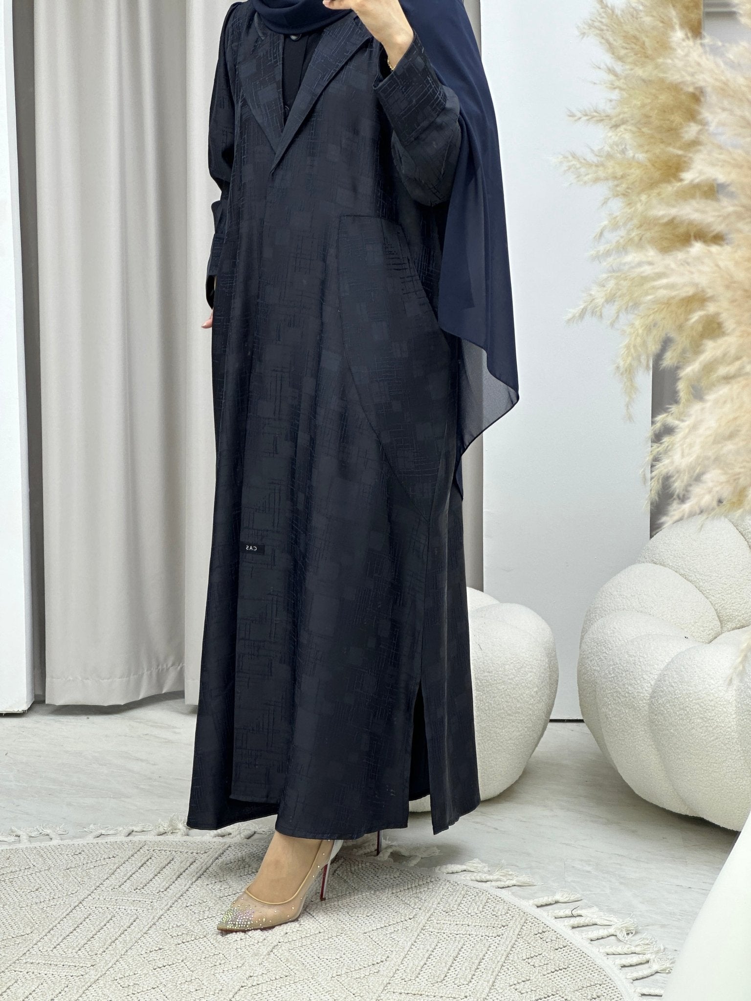 C Blue Coat Winter Abaya