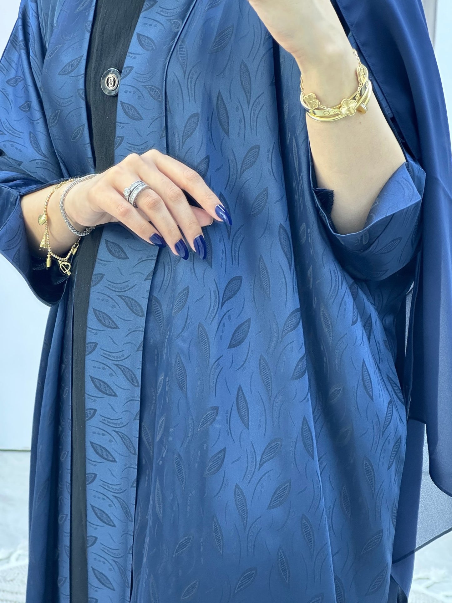 C Blue Leaf Bisht Abaya