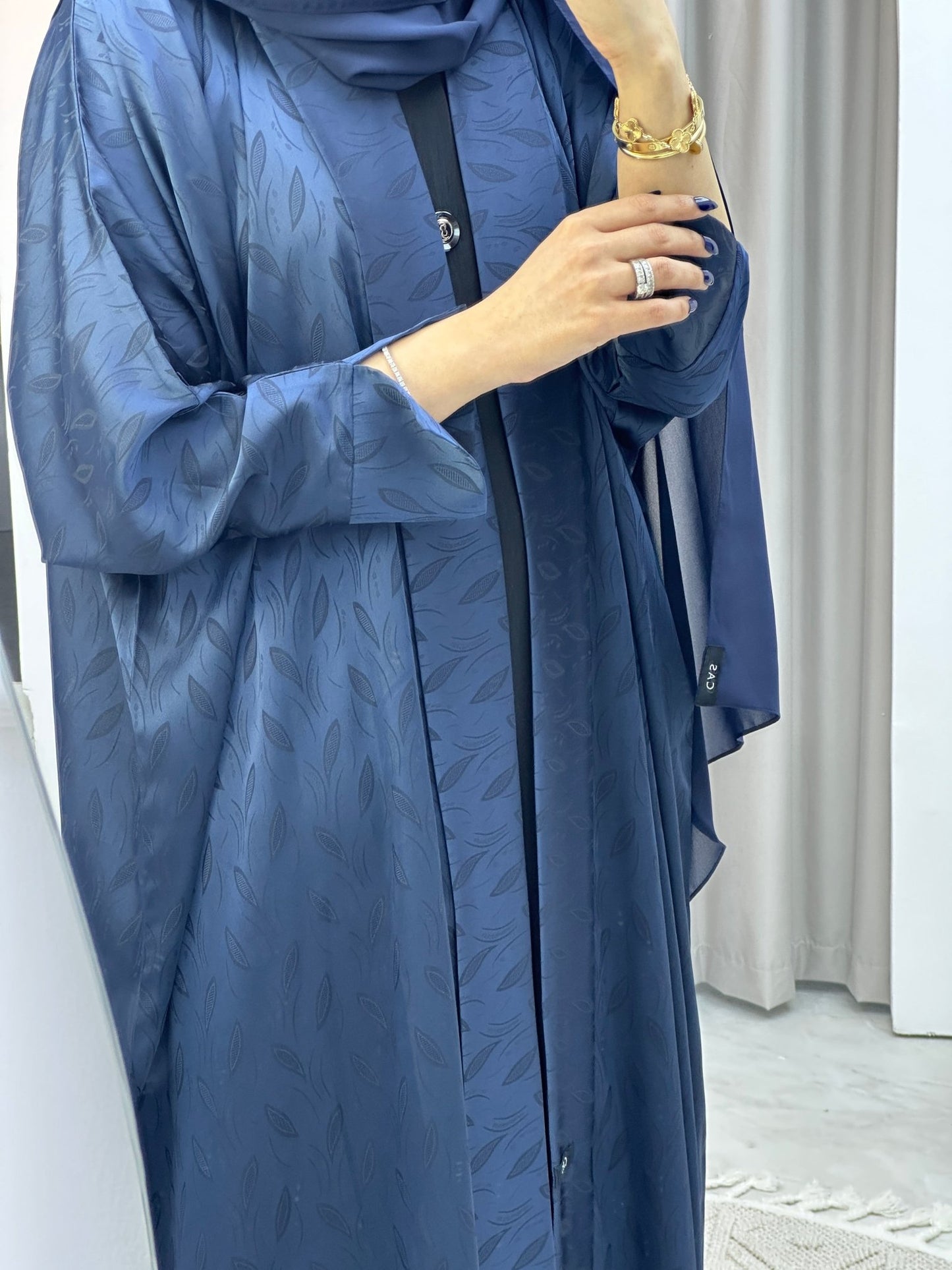 C Blue Leaf Bisht Abaya