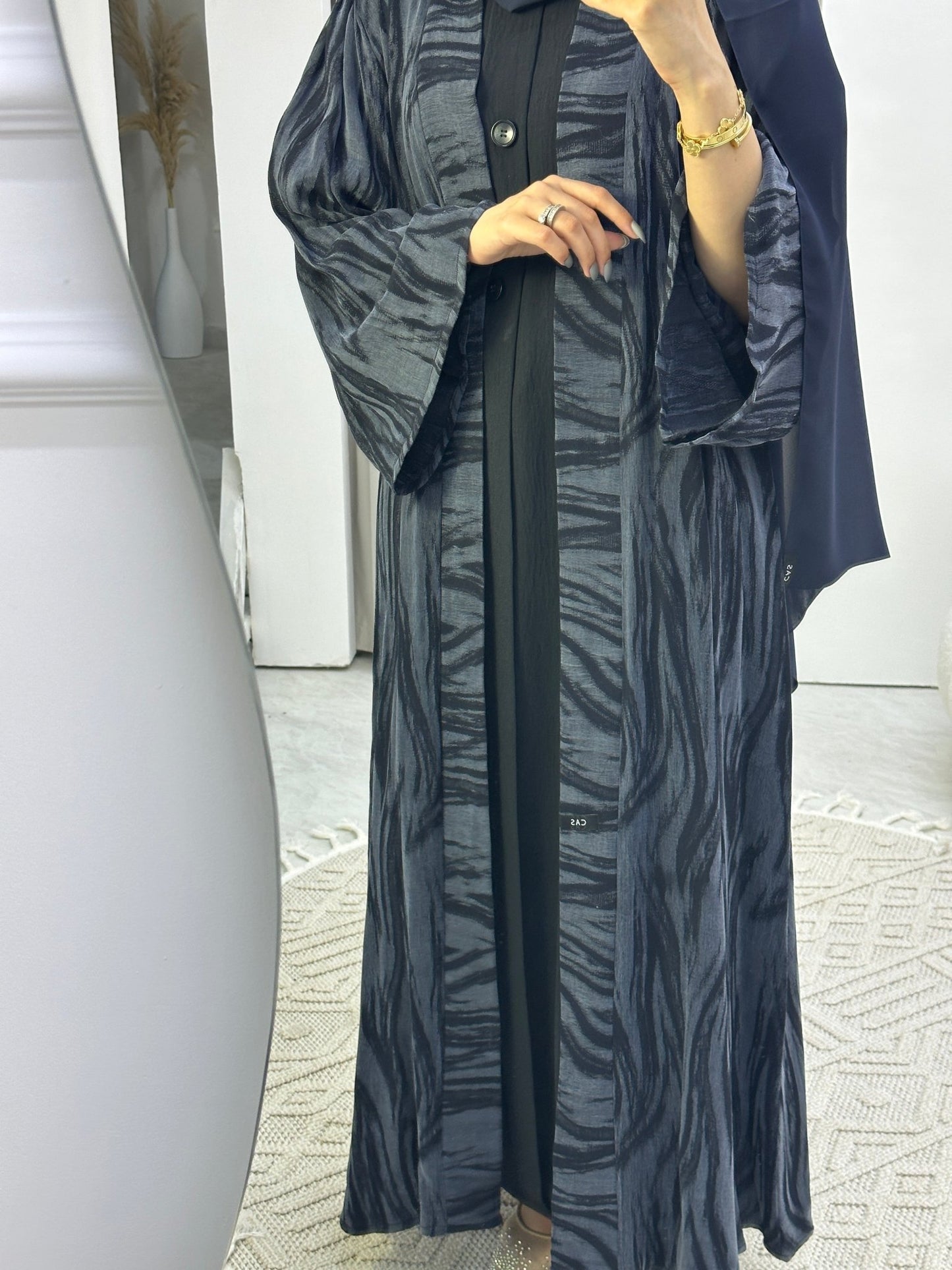 C Blue Swirl Premium Abaya