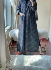 C - Blue - Tweed - Abaya - 2023