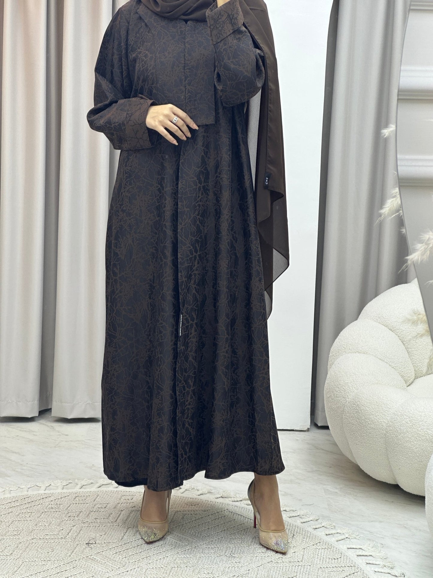 C Branch Winter Brown Coat Abaya