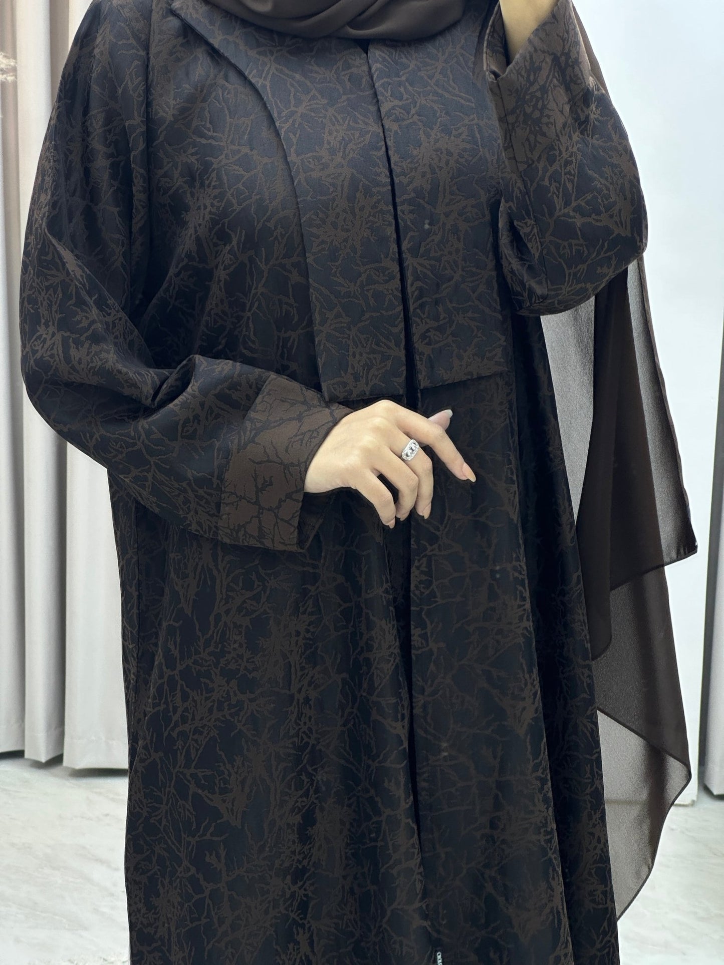 C Branch Winter Brown Coat Abaya