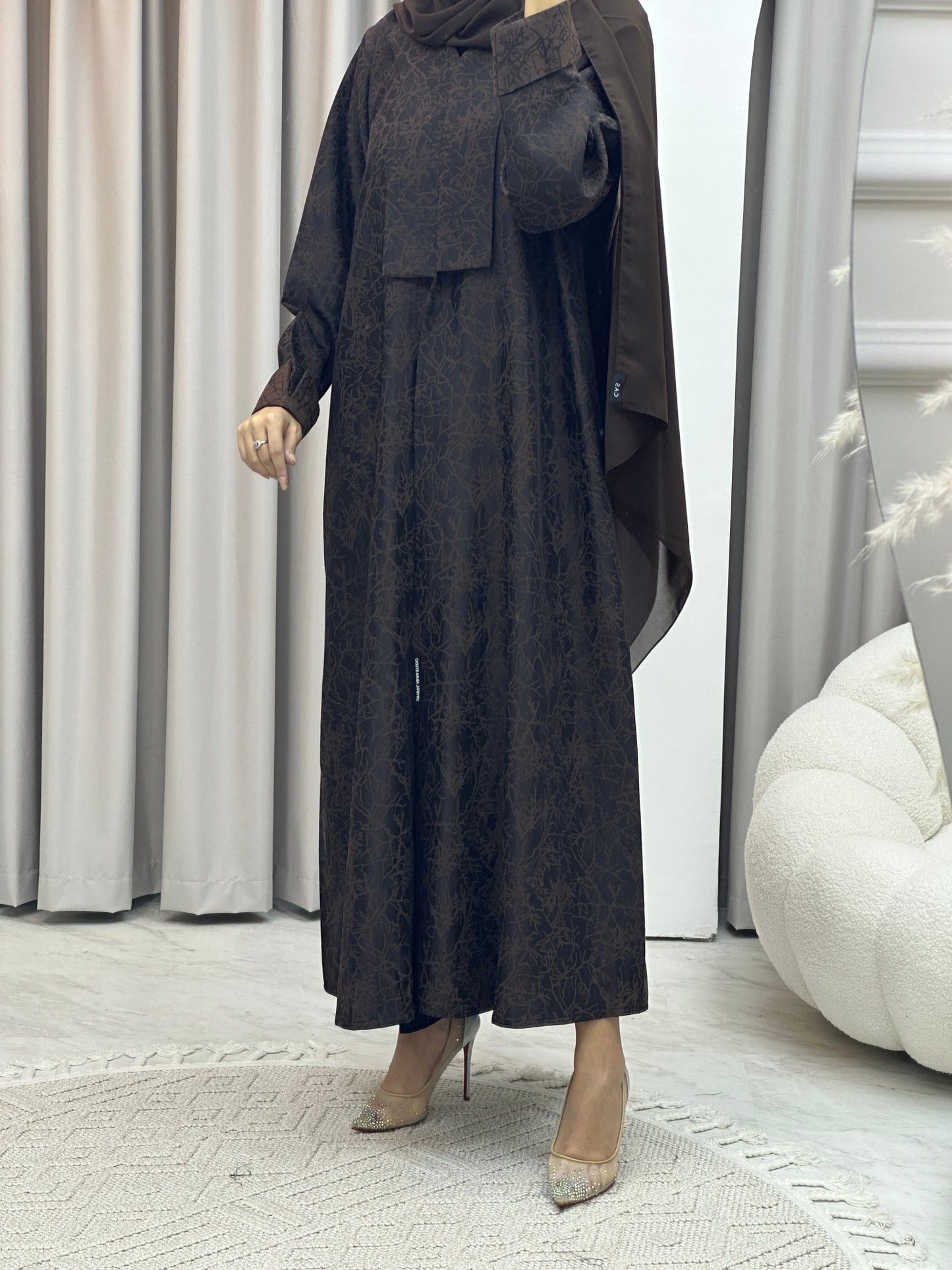 C Branch Winter Brown Coat Abaya