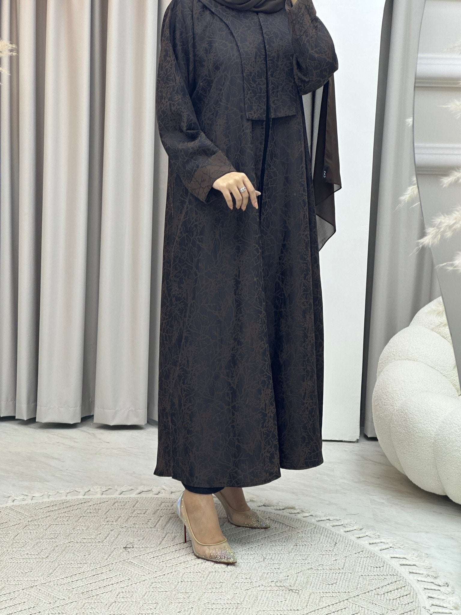 C Branch Winter Brown Coat Abaya