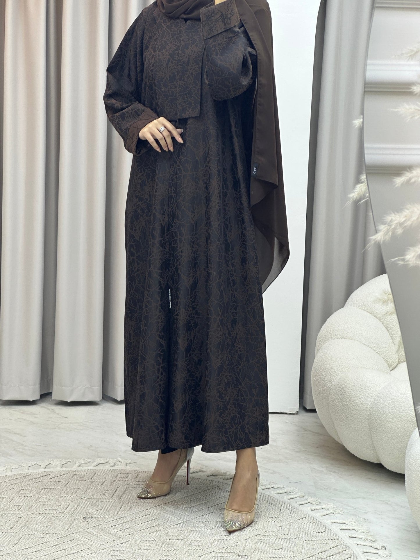 C Branch Winter Brown Coat Abaya