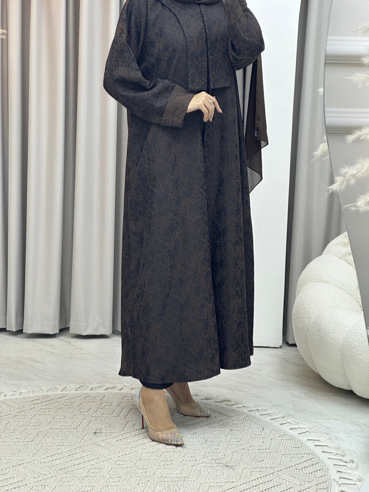 C Branch Winter Brown Coat Abaya