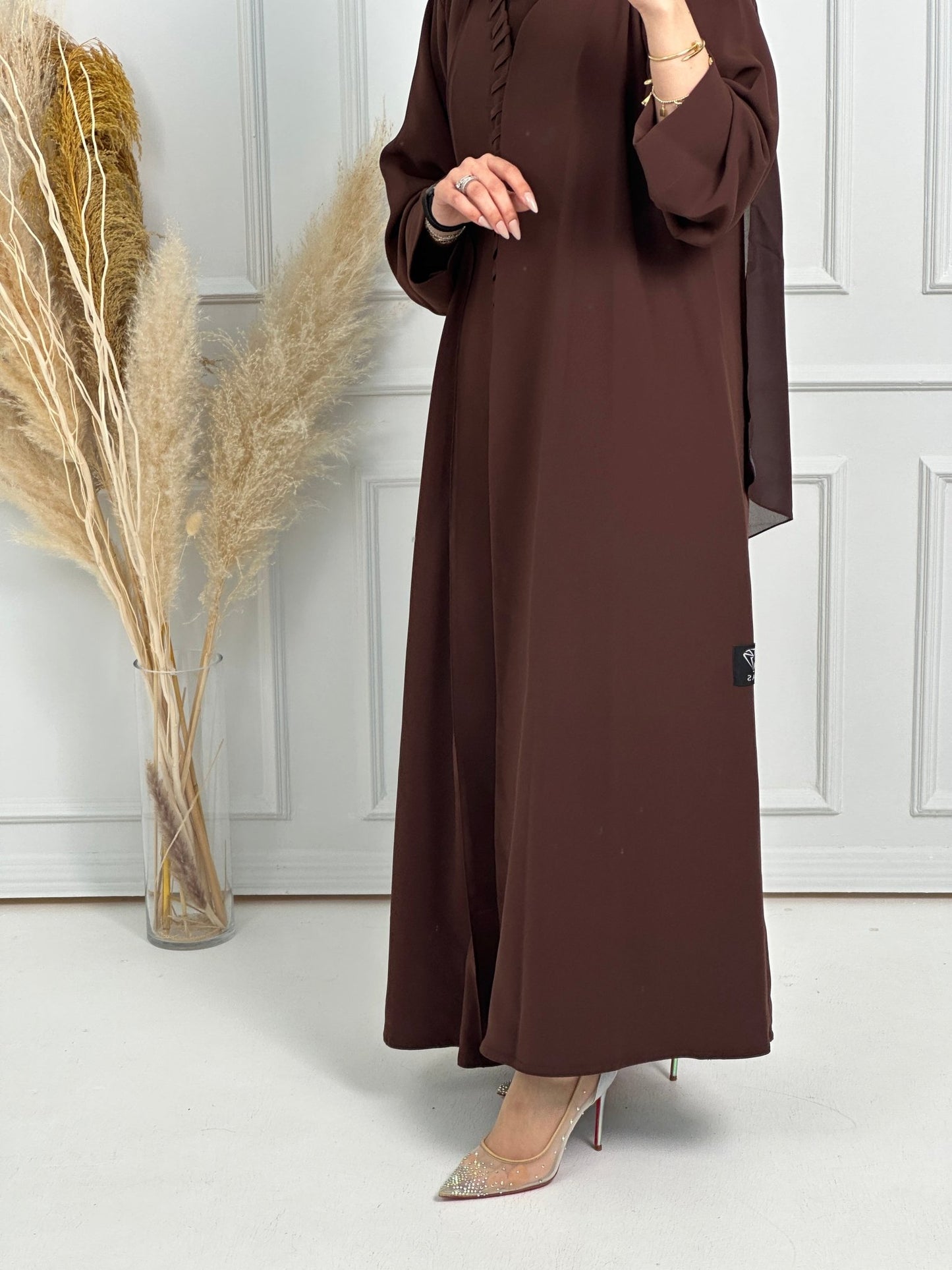 C - Brown - Crepe - Summer - Abaya - Set