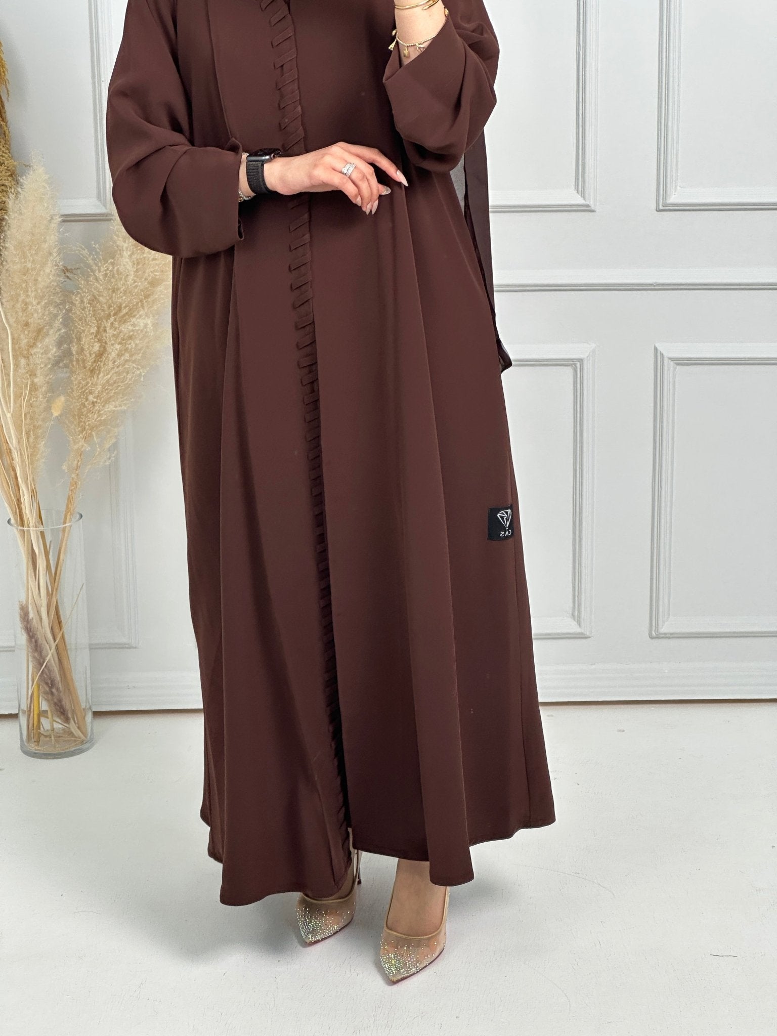 C - Brown - Crepe - Summer - Abaya - Set