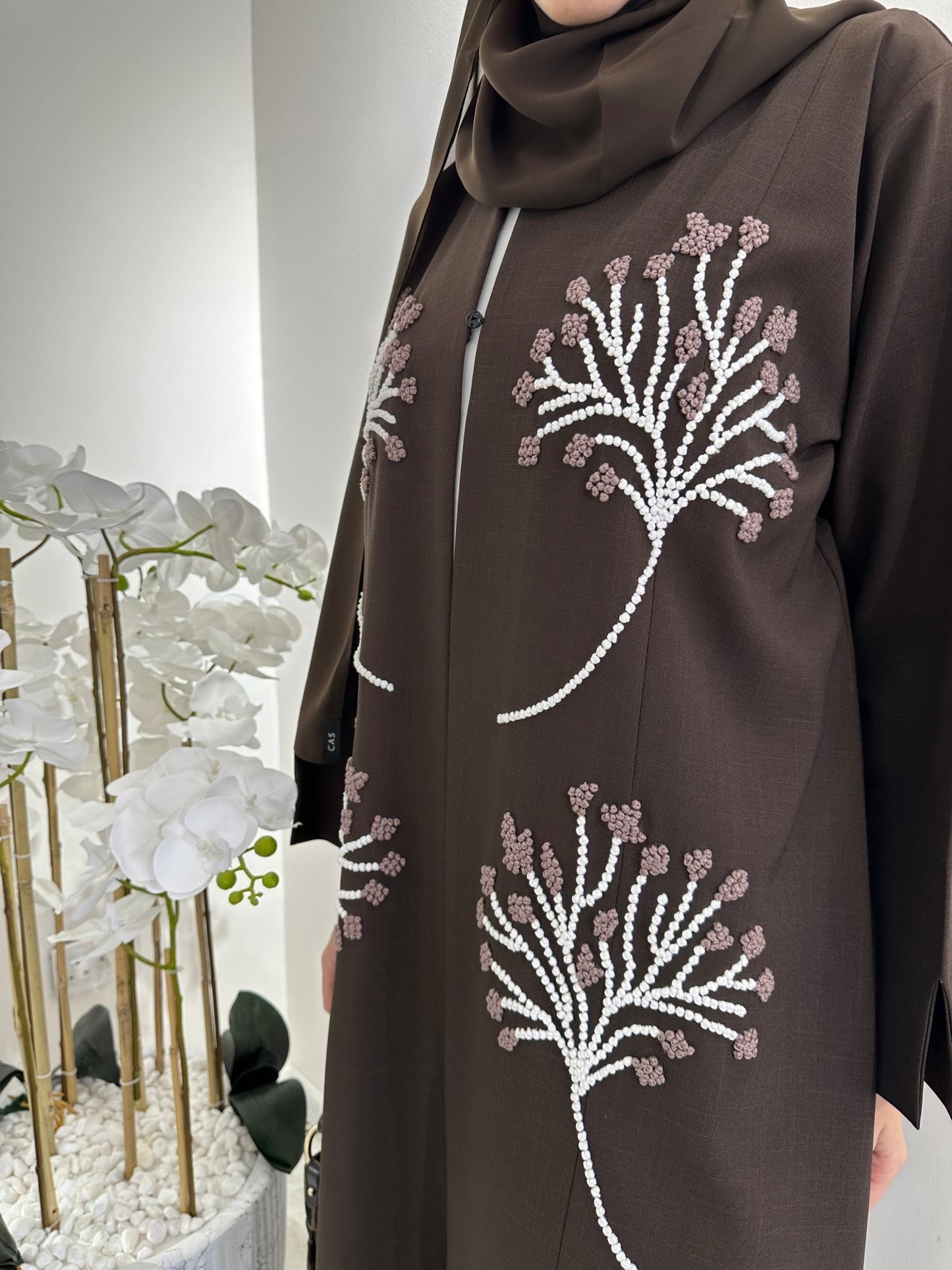 C Brown Summer Linen Eid Abaya