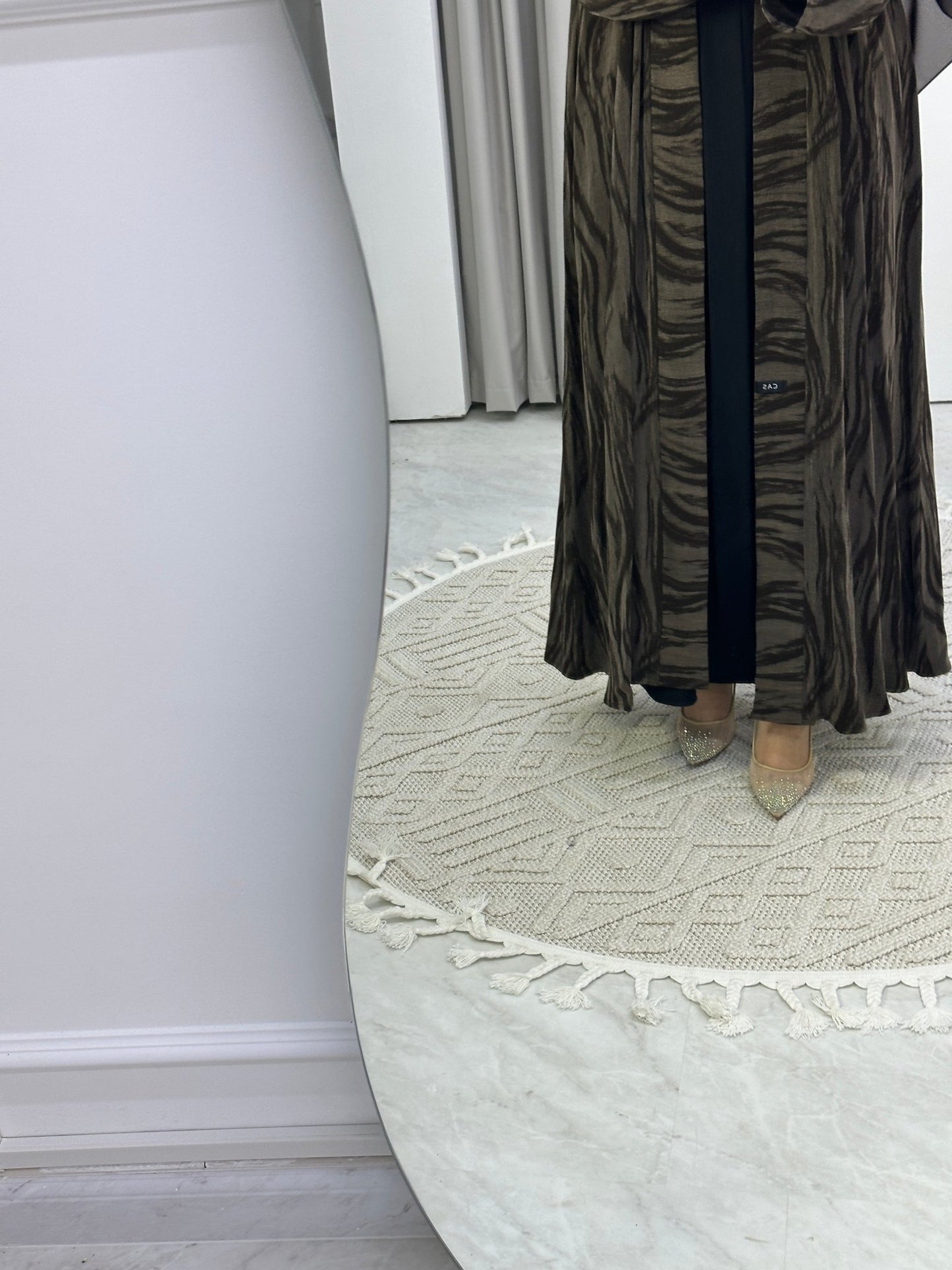 C Brown Swirl Premium Abaya