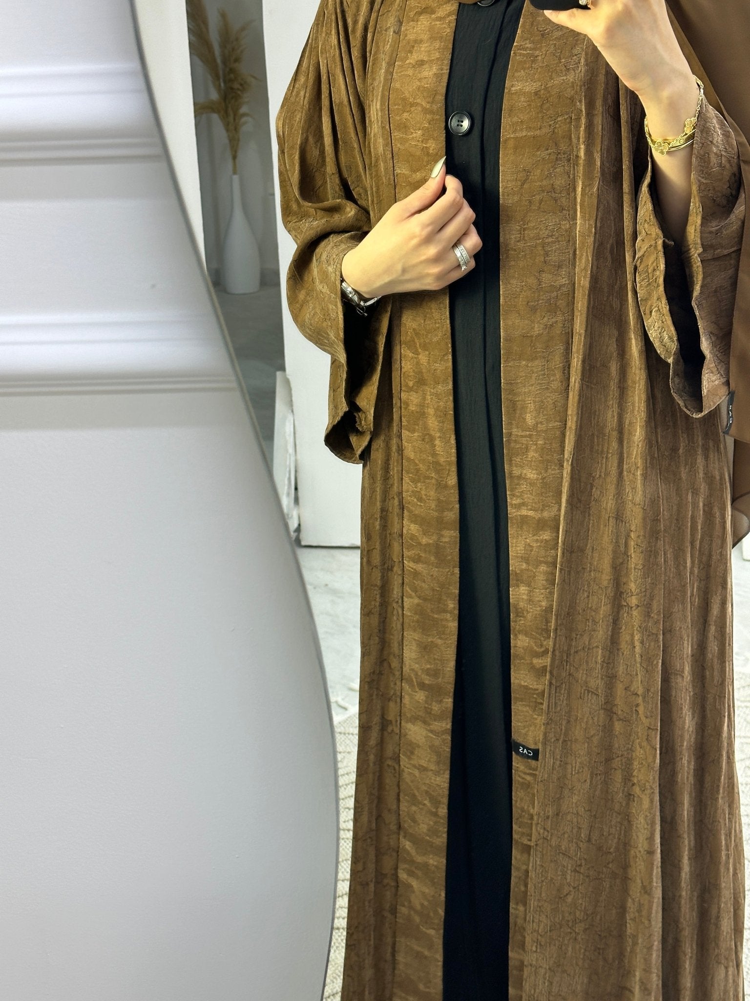 C Caramel Marble Premium Abaya